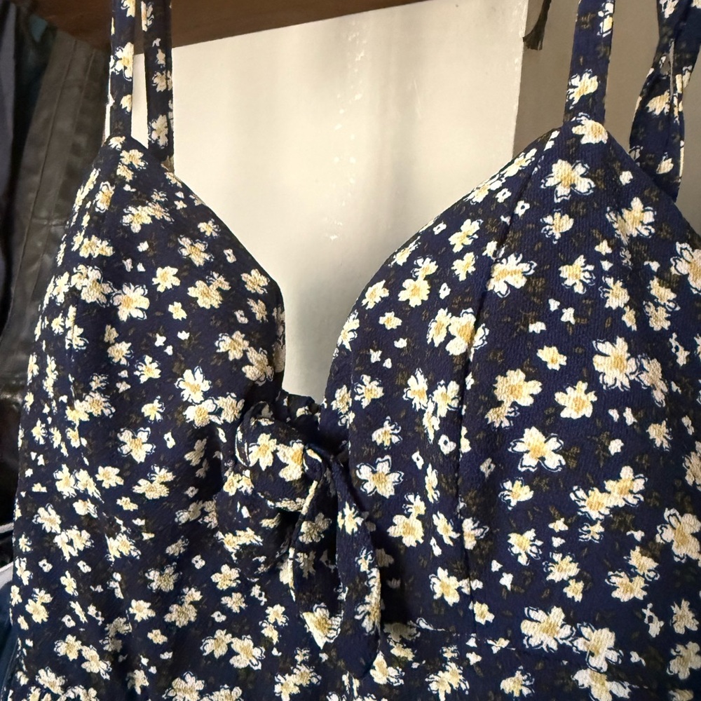 Floral Blue and White Dress